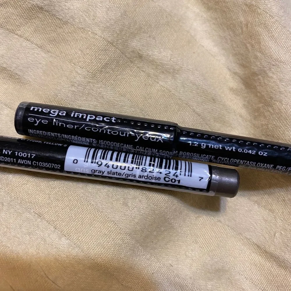 Avon Mega Impact Eye Liner Gray Slate DISCONTINUED- BUNDLE of 2